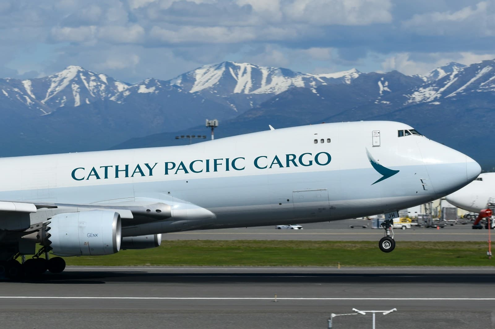 Cargo aircraft being loaded for international air freight